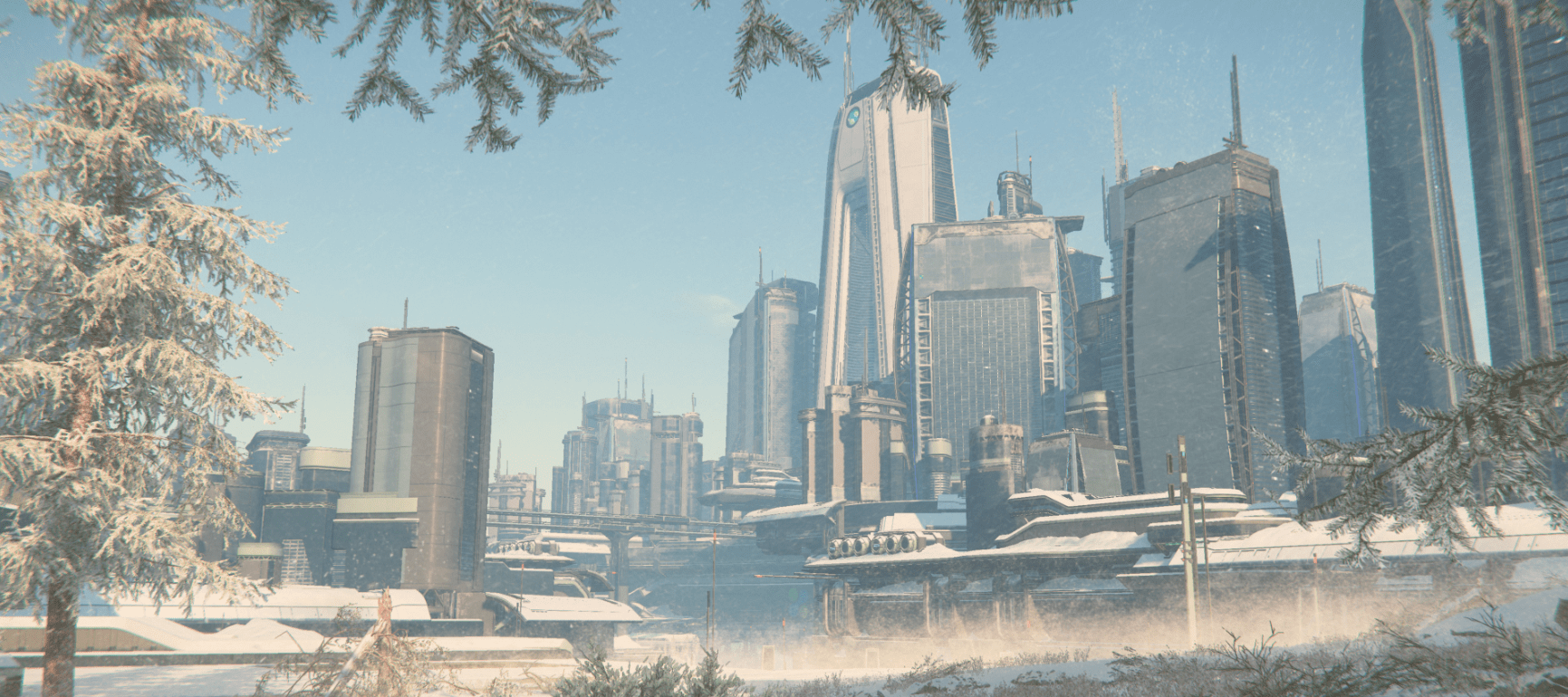 A photo of the great city of new babbage home to micro tech corporation